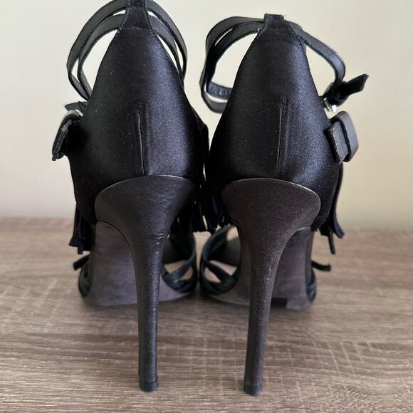 Giambattista Valli Revolve Leather Suede Fringe Ankle Strap Heels 6.5 Mobwife - Picture 8 of 15
